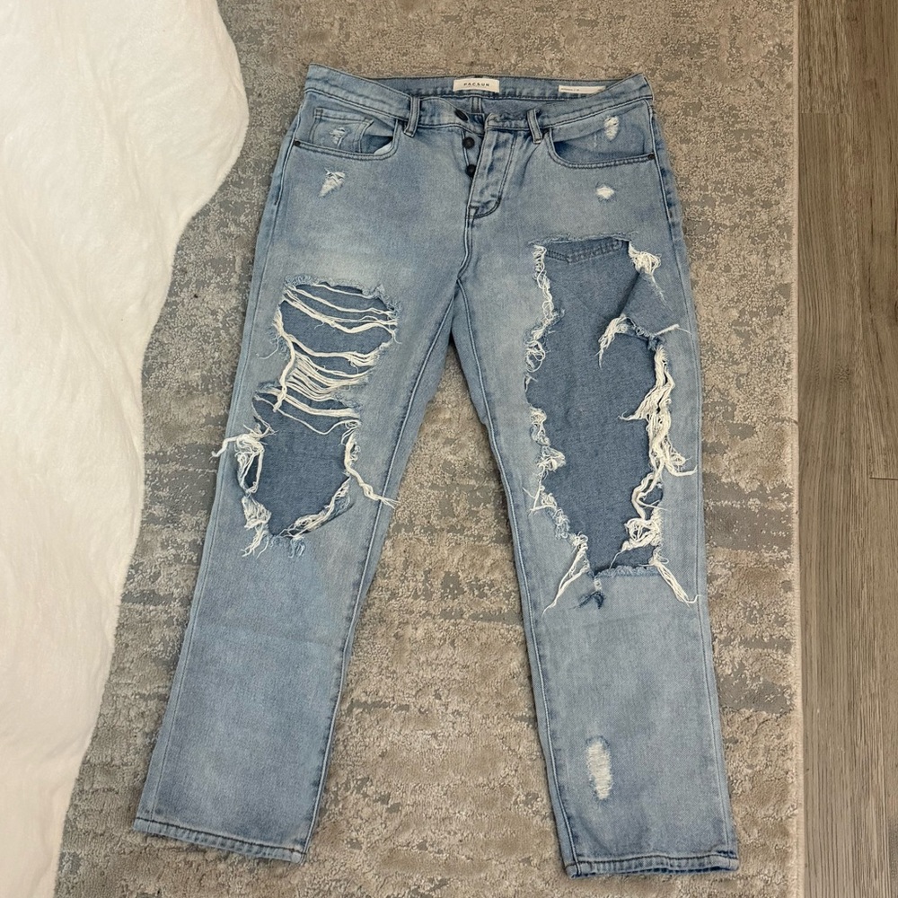 PacSun Blue Boyfriend Distressed Jeans